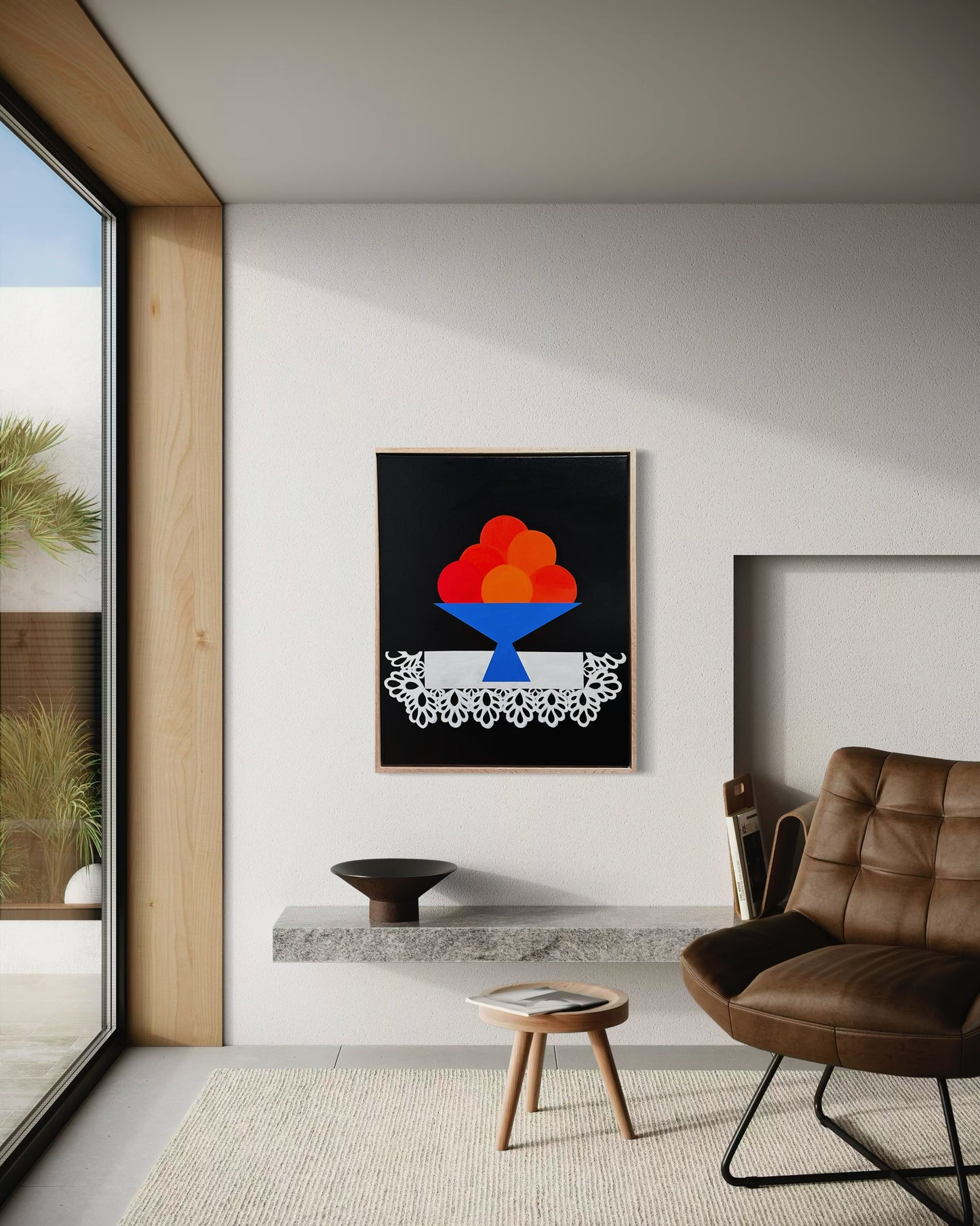 Abundant” (Framed in solid white oak wood, 30”x24” Acrylic on canvas)