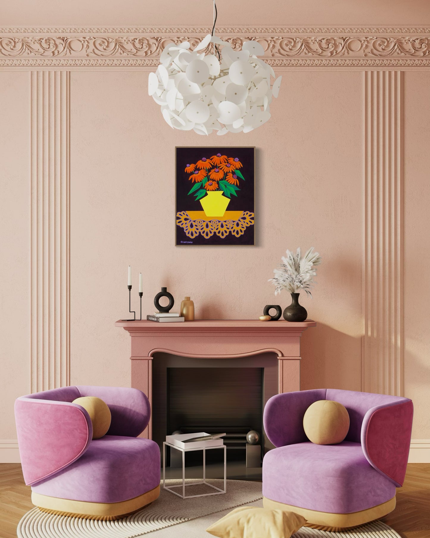 “LOVE IN BURGUNDY” (20”x16” FRAMED ORIGINAL PAINTING)