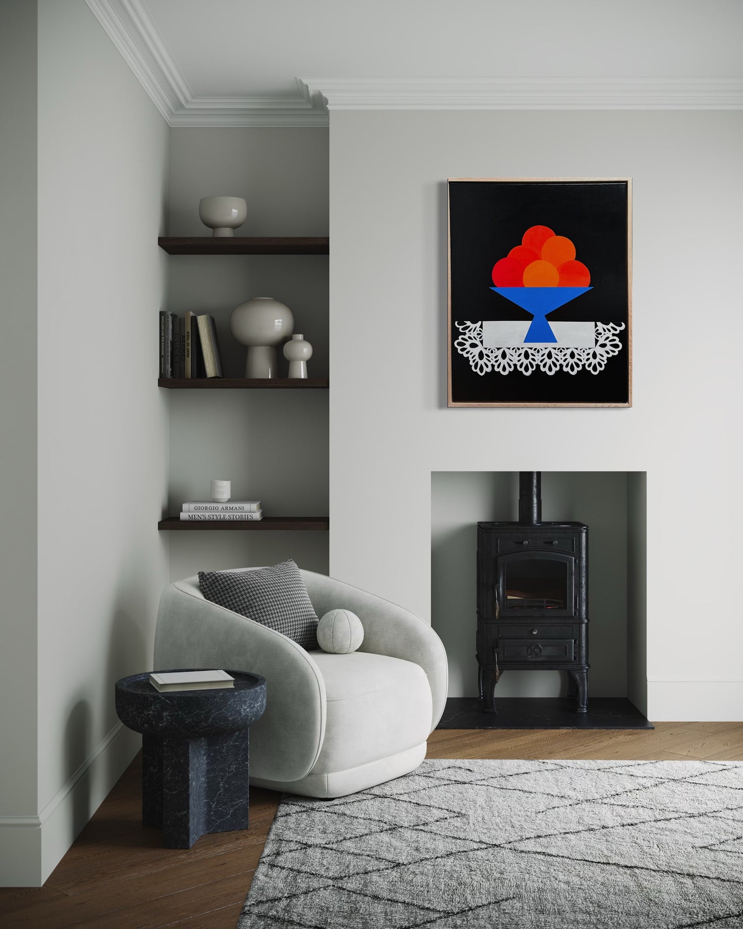 Abundant” (Framed in solid white oak wood, 30”x24” Acrylic on canvas)