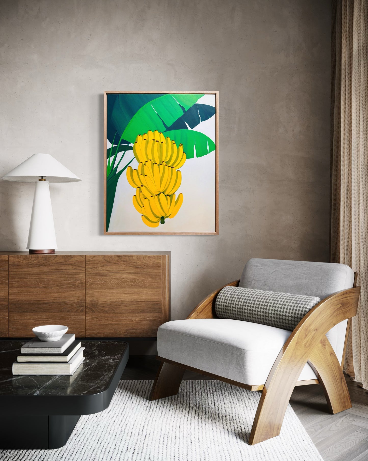 “The Summer I Began To Live” (Framed in solid white oak wood, 30”x24” Acrylic on canvas)