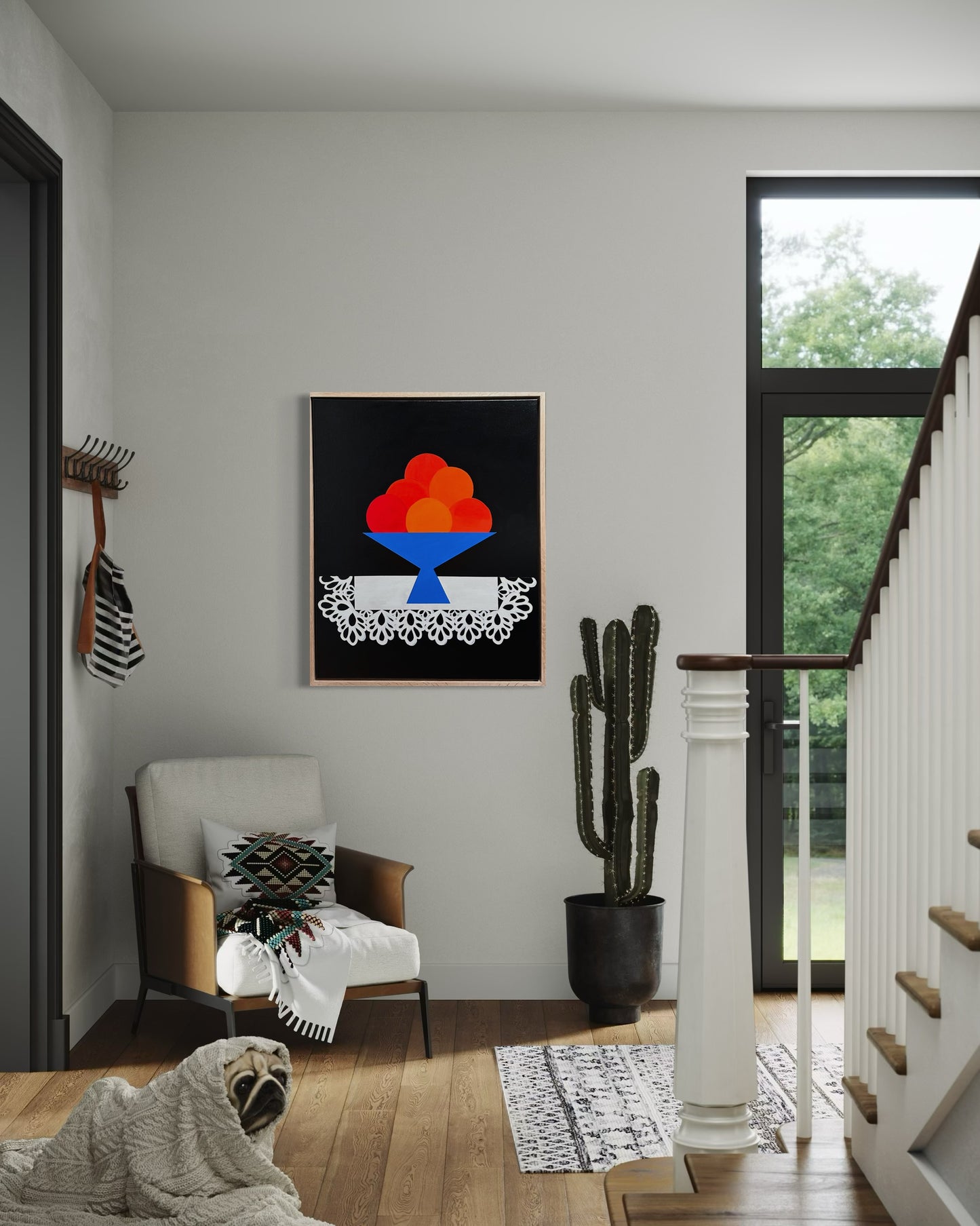 Abundant” (Framed in solid white oak wood, 30”x24” Acrylic on canvas)