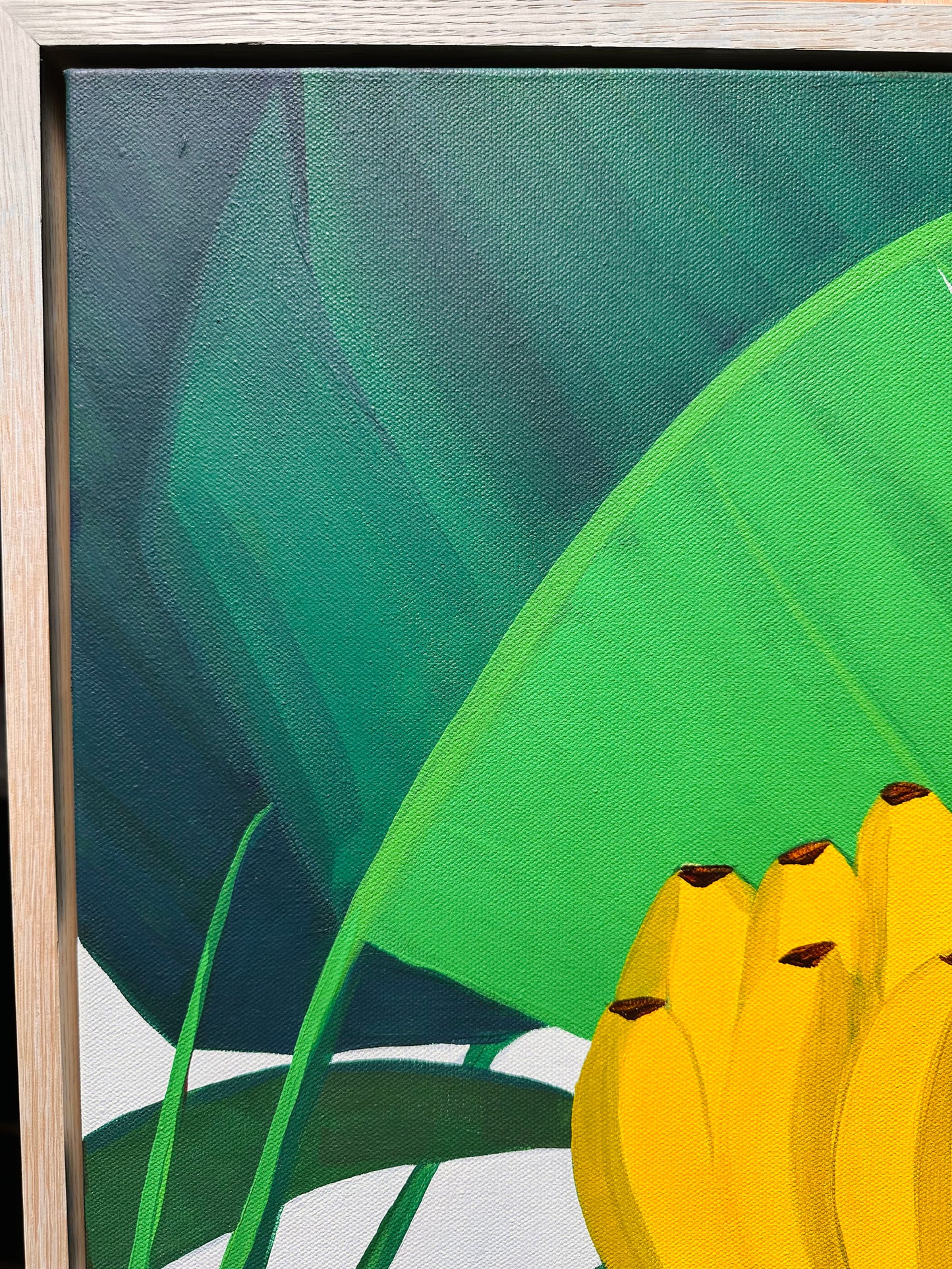 “The Summer I Began To Live” (Framed in solid white oak wood, 30”x24” Acrylic on canvas)