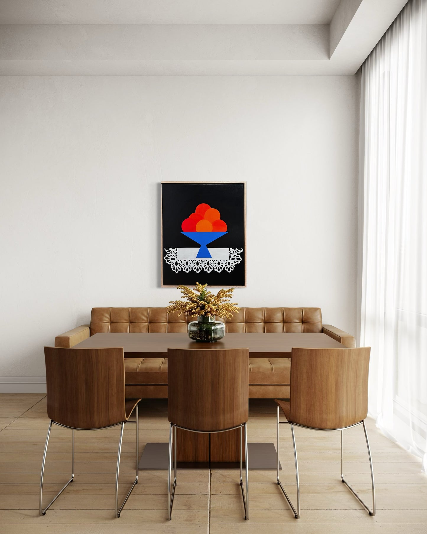 Abundant” (Framed in solid white oak wood, 30”x24” Acrylic on canvas)