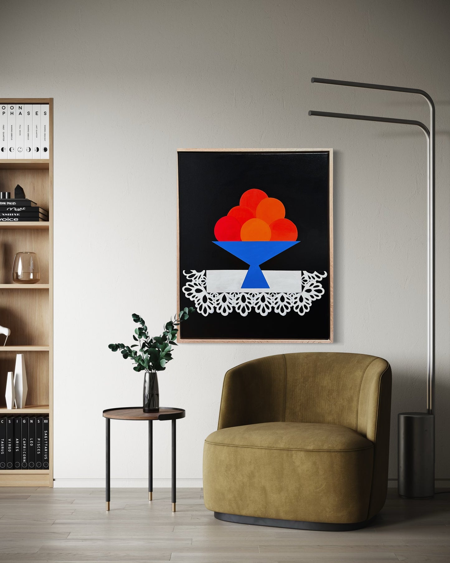Abundant” (Framed in solid white oak wood, 30”x24” Acrylic on canvas)