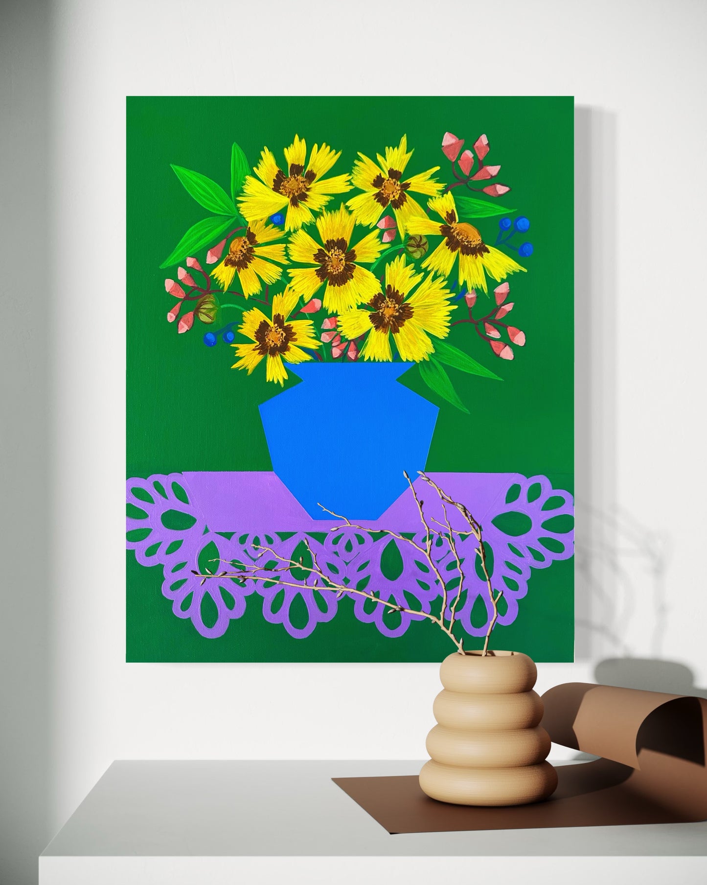 “BLOOMING A NEW LIFE” 20”x16” UNFRAMED ORIGINAL PAINTING)