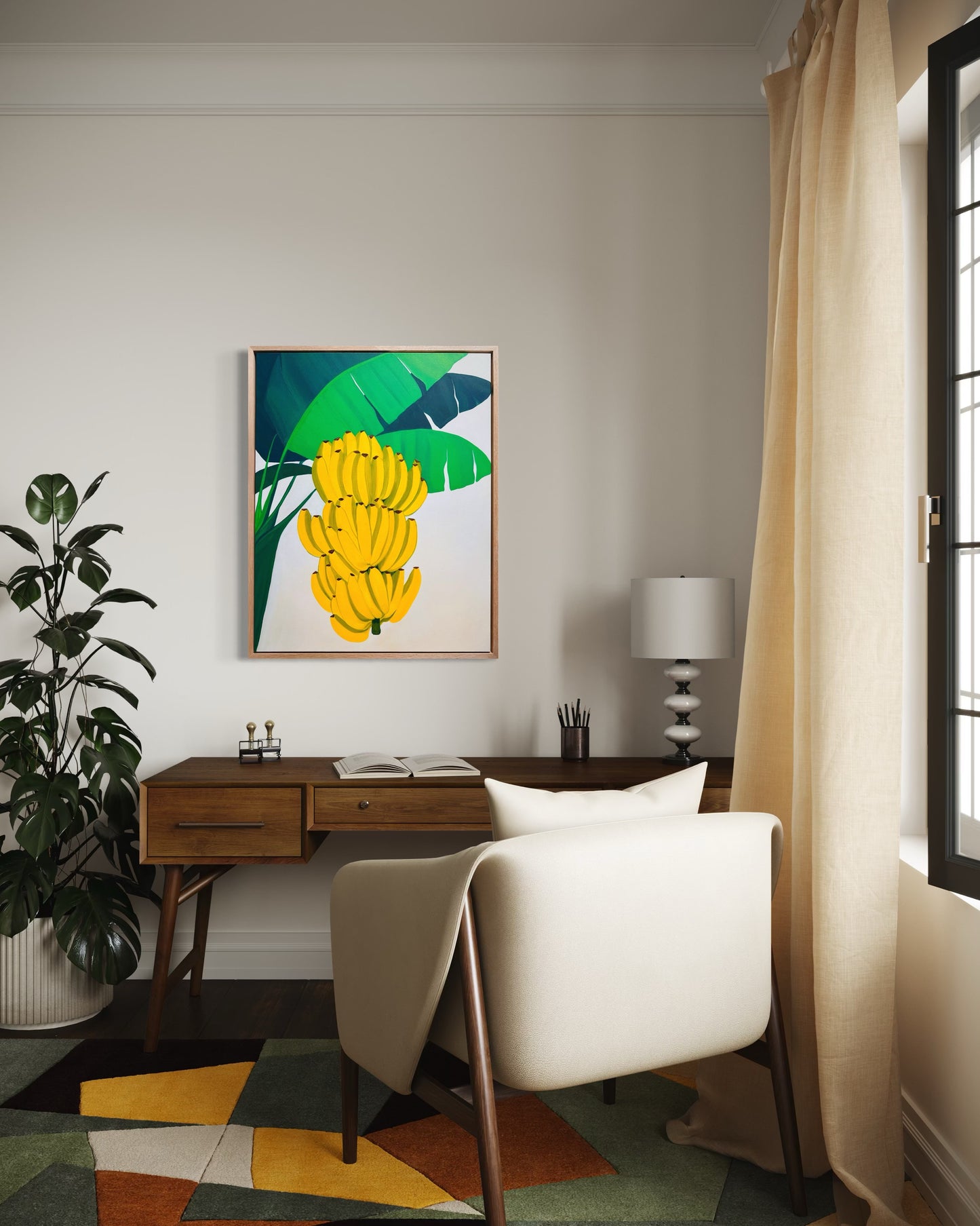 “The Summer I Began To Live” (Framed in solid white oak wood, 30”x24” Acrylic on canvas)