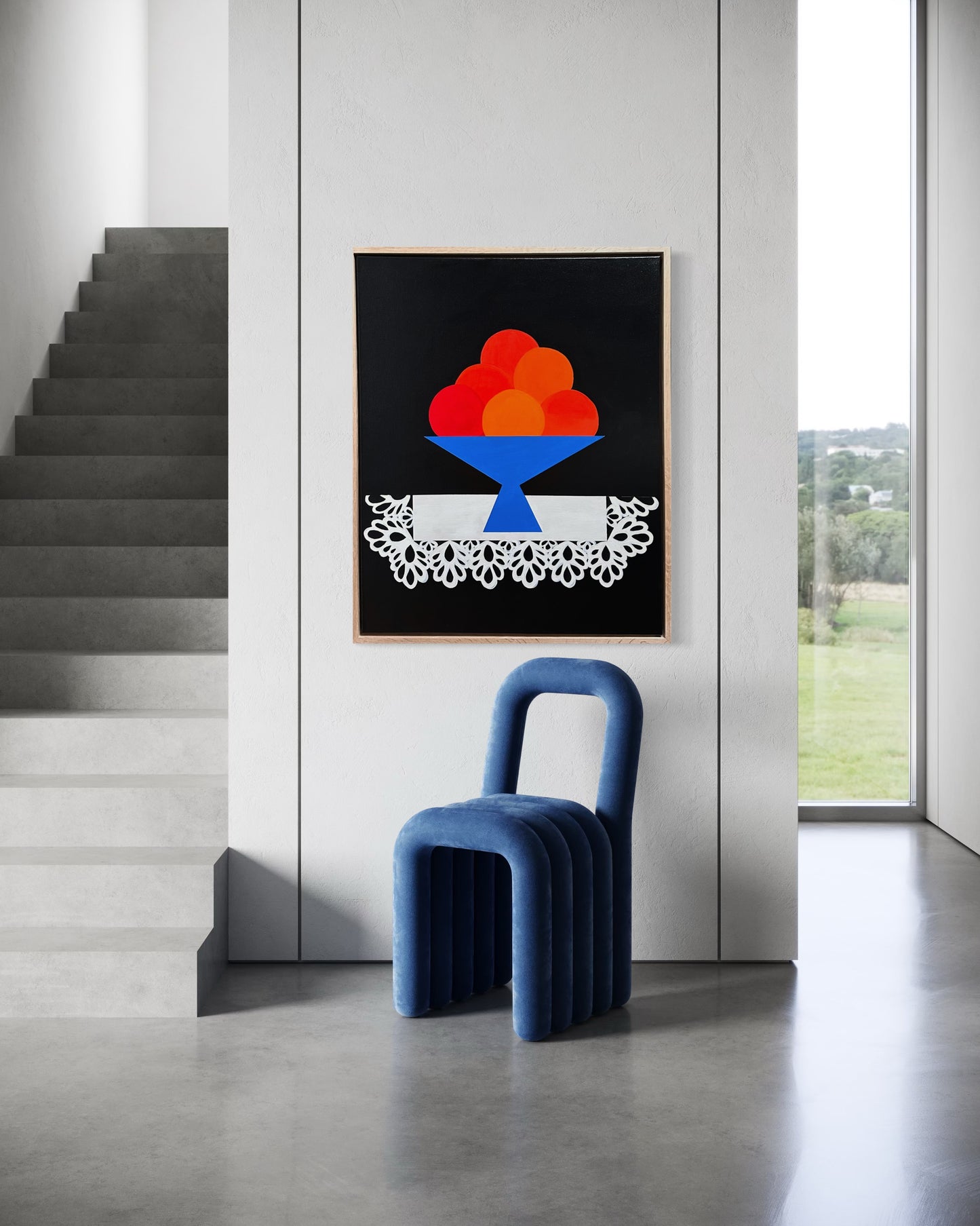 Abundant” (Framed in solid white oak wood, 30”x24” Acrylic on canvas)