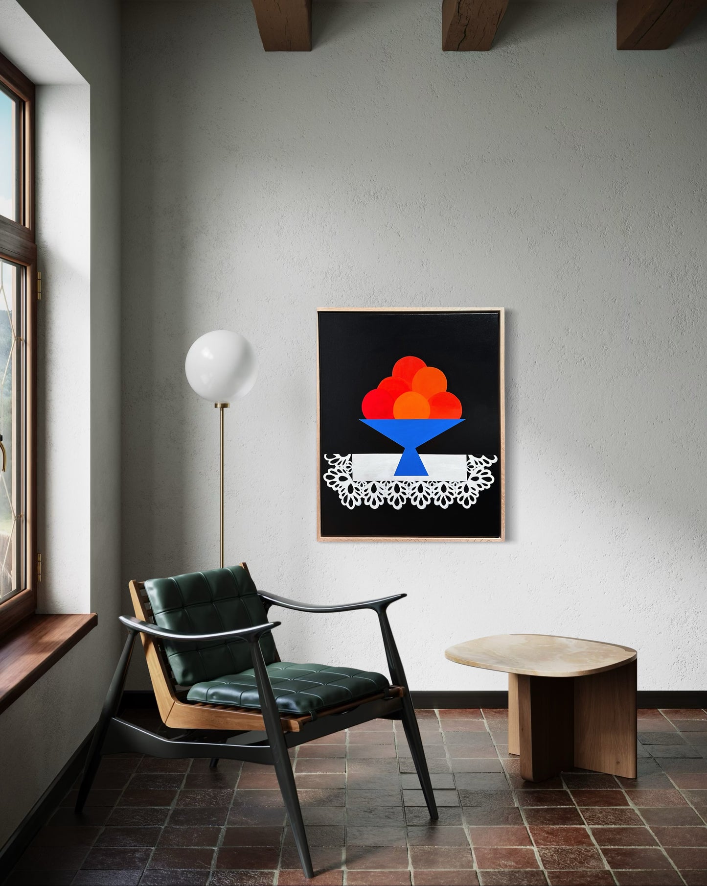 Abundant” (Framed in solid white oak wood, 30”x24” Acrylic on canvas)