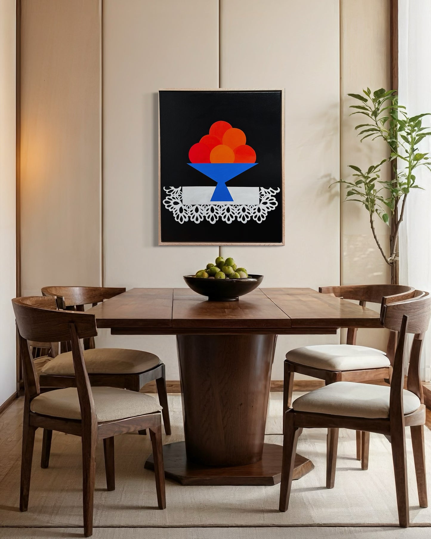 Abundant” (Framed in solid white oak wood, 30”x24” Acrylic on canvas)