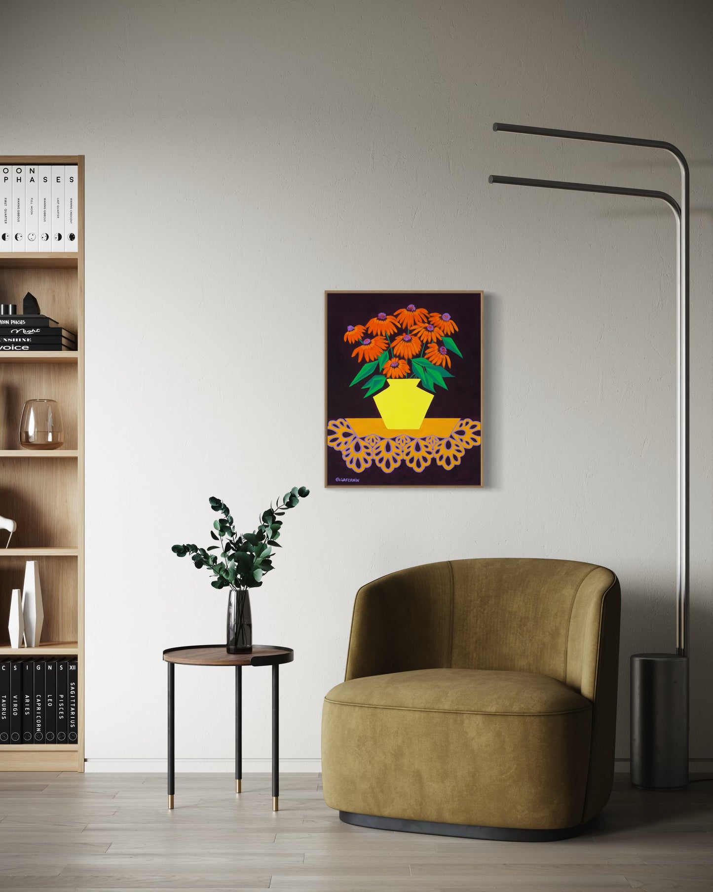 “LOVE IN BURGUNDY” (20”x16” FRAMED ORIGINAL PAINTING)