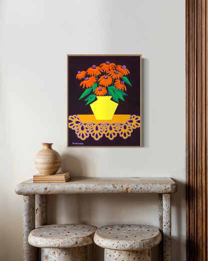 “LOVE IN BURGUNDY” (20”x16” FRAMED ORIGINAL PAINTING)
