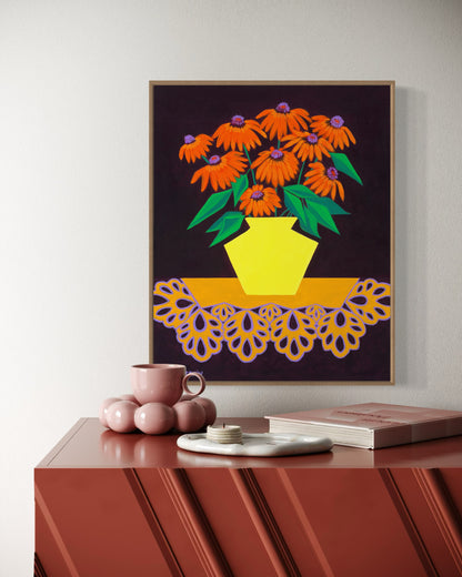 “LOVE IN BURGUNDY” (20”x16” FRAMED ORIGINAL PAINTING)