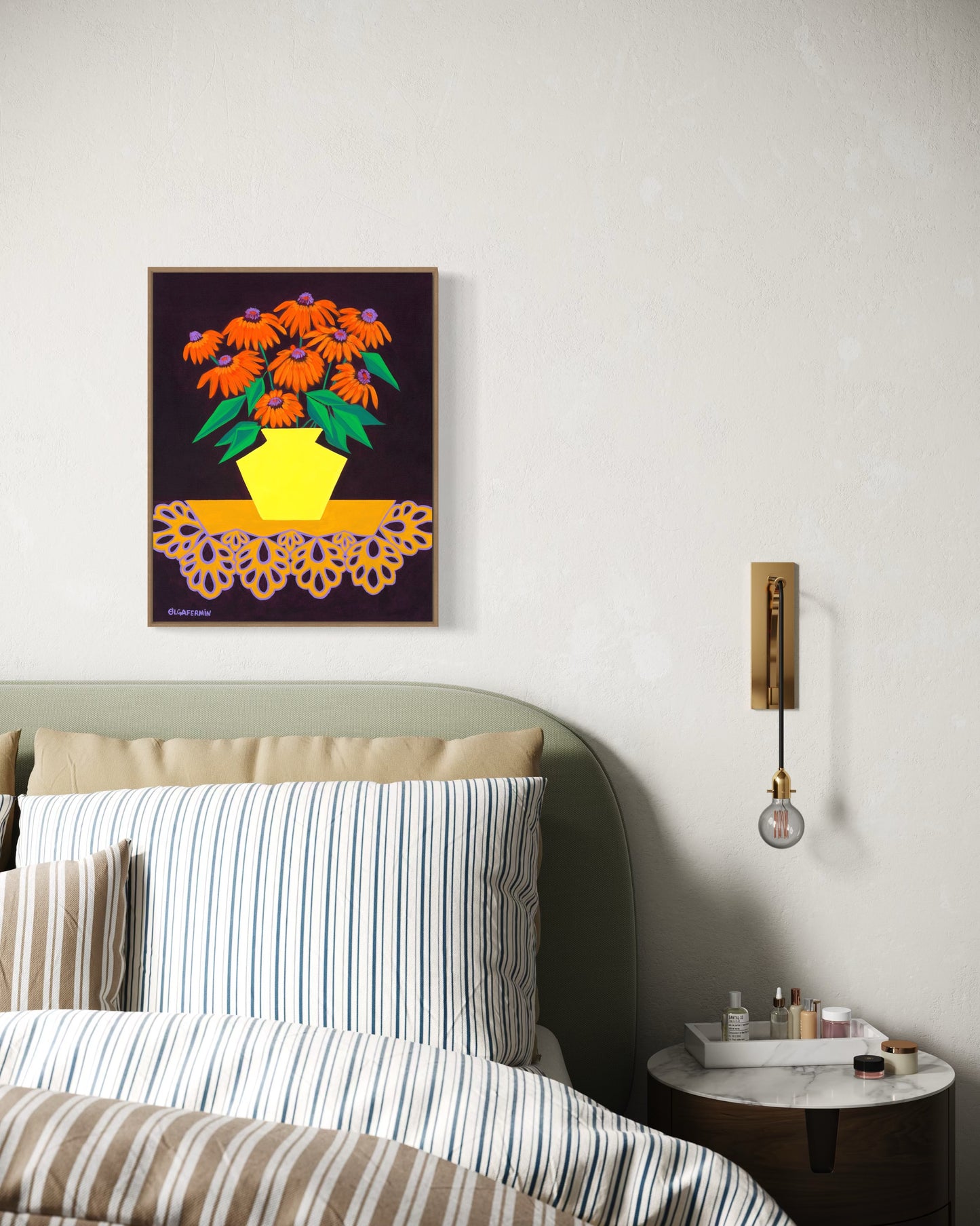 “LOVE IN BURGUNDY” (20”x16” FRAMED ORIGINAL PAINTING)