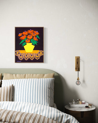 “LOVE IN BURGUNDY” (20”x16” FRAMED ORIGINAL PAINTING)