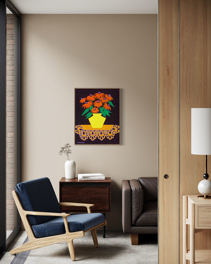 “LOVE IN BURGUNDY” (20”x16” FRAMED ORIGINAL PAINTING)