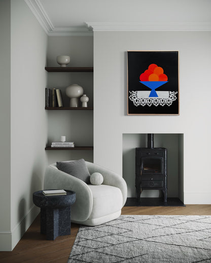 Abundant” (Framed in solid white oak wood, 30”x24” Acrylic on canvas)