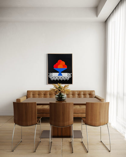 Abundant” (Framed in solid white oak wood, 30”x24” Acrylic on canvas)