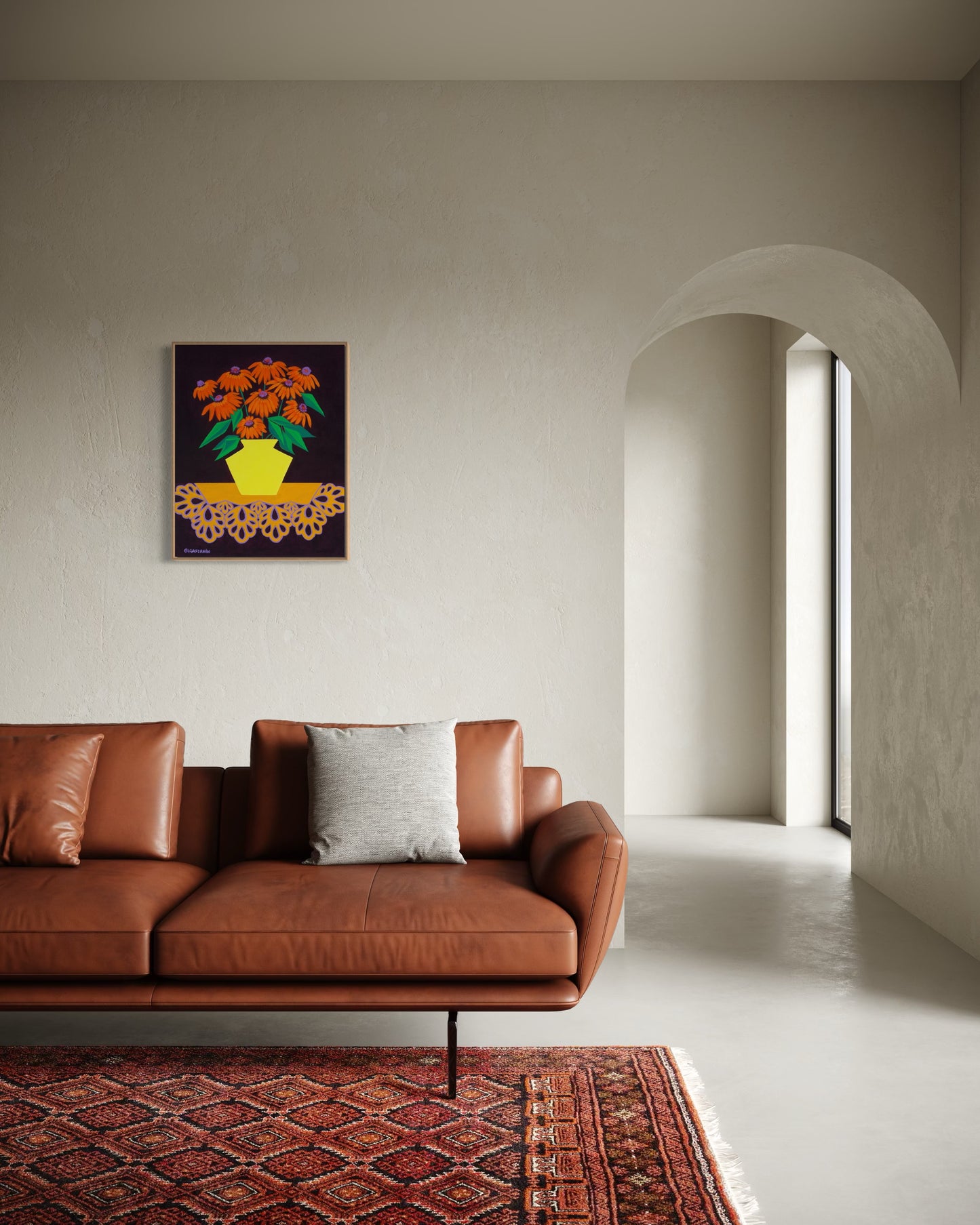 “LOVE IN BURGUNDY” (20”x16” FRAMED ORIGINAL PAINTING)