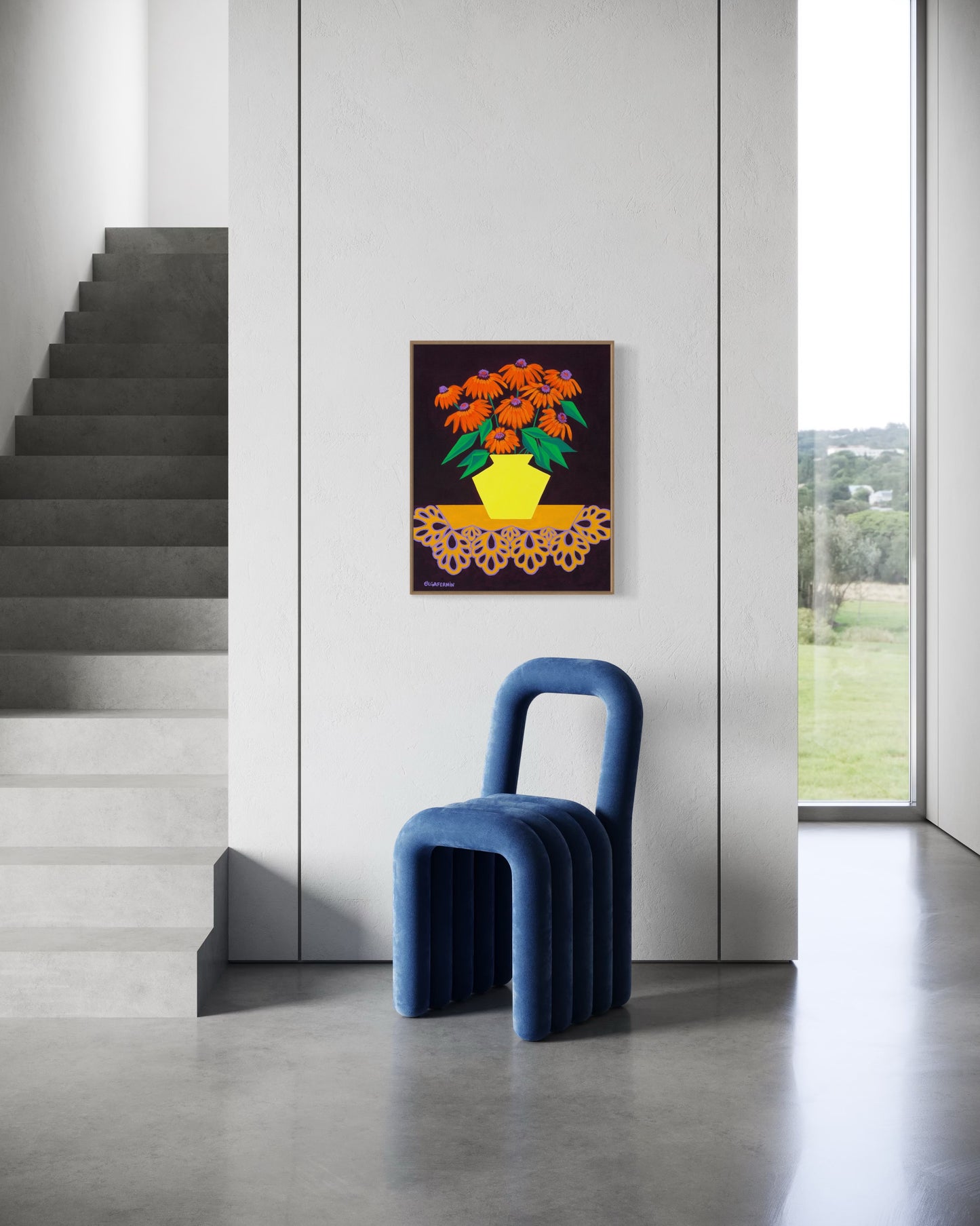 “LOVE IN BURGUNDY” (20”x16” FRAMED ORIGINAL PAINTING)
